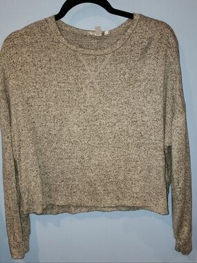 Gaze Heathered Gray Crewneck Pullover Sweater Size M